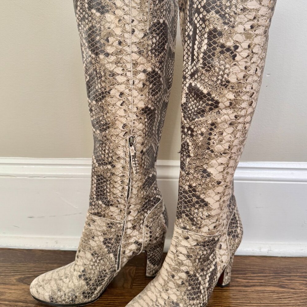 👢Sam Edelman Snakeskin Serephina Knee High Leather Boots - EUC 🐍